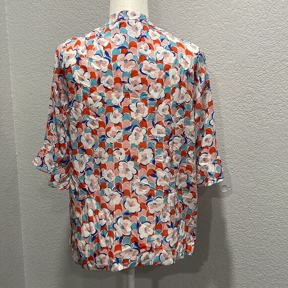 Kate Spade Spring Floral Button Down Blouse Size Medium - Picture 4 of 6